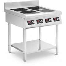 Royal Catering - Induktionsplatte Induktionskochplatte 4 Felder mit Unterbau 4 x 3500 w Timer