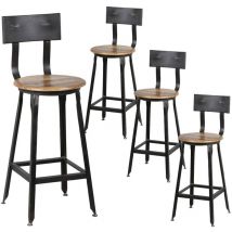 Altobuy - indus - Lot de 4 Chaises Snack Industriel H65