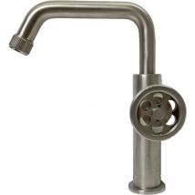 Indus Rubinetto per lavabo basso in acciaio spazzolato - Essebagno