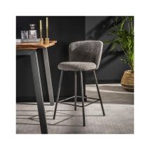 Industrial Barstool Sweep Boucle Grey
