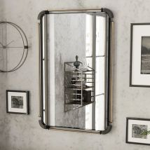 Luvodi - Industrial Black Bronze Metal Floating Wall Mirror