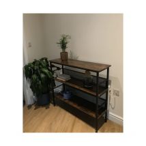 Industrial Console Table Rustic Shelving Unit Vintage Bookcase Storage Sideboard