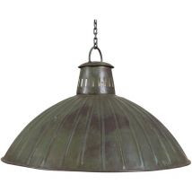Biscottini - Industrial iron made antiqued green finish W49xDP49xH31 cm sized non electrified suspended chandelier