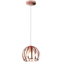 Industrial Pendant Light Metal Cage Hanging Ceiling Lamp Rose Gold Adjustable Chandelier