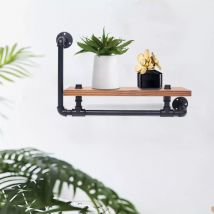 Industrial Retro Steampunk Pipe Decor Wooden Wall Mount Shelf Storage Shelving