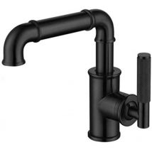 Pepte - Industrial Style Deck Mounted Black Sink Tap Lever Type
