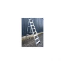 Bps Access Solutions - Industrial Swingback Builders Steps / Step Ladder, Size 14 Step, Handrail 2 Handrails