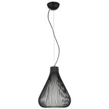 Inksis - Industrie- und Retro-hängender Anhänger Schwarzes 1 Licht mit schwarzem Metallschirm, E27 - Italux
