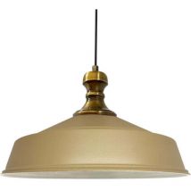 Beige Industrielle Pendelleuchte aus handbemaltem Metall – Vintage-Kronleuchter E27 Ø41 cm für Wohnzimmer, Schlafzimmer oder Esszimmer