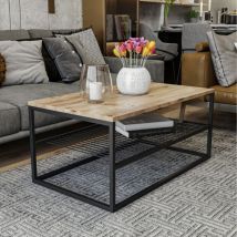 Industrieller Couchtisch mit Regal factory
