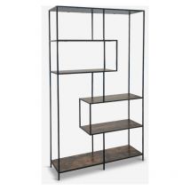 Ahd Amazing Home Design - Industrieller Stil Bücherregal Eisen und Holz 114x35x185h Sapes