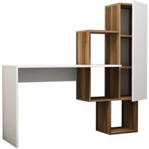 Concept-Usine Computertisch mit 6 Fächern – Kiefernholz und schwarzes Metall – 90 x 180 x 35 cm – 73 kg