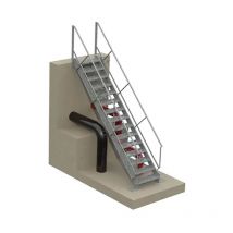 12-stufige Industrietreppe aus Stahl - Standhöhe 2.40m - ETAGP0012