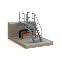 Industrietreppe aus Stahl, 7 Stufen - Standhöhe 1.40m - ETAGS1007