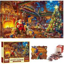 Ineasicer - Calendrier de l'Avent de Noël 2024 Puzzle, 24 Jours 1008 Pièces Puzzles Calendrier de l'Avent de Noël pour Adultes et Enfants, Puzzles de