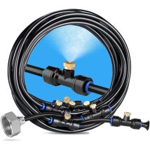 Ineasicer Nebelsprüher Für Den Außenbereich, 12 M, Terrassen-nebelsprüher Mit 16 Nebeldüsen + 1 Adapter (messing, 3/4 Zoll), Nebelsprüher Für Terrasse