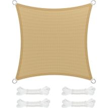 Ineasicer Sonnensegel 3,6 X 3,6 M, Sonnenschutz Aus Hdpe-gewebe, Atmungsaktiv, Wasserdurchlässig, Für Terrasse, Garten, Balkon, Camping, Quadratisch, 