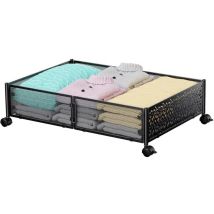 Ineasicer Unterbett-aufbewahrungsbehälter Mit Rädern – 40 X 60 Cm – Zur Aufbewahrung Von Schuhen Unter Dem Bett – Verbesserte Räder – Metallbehälter 