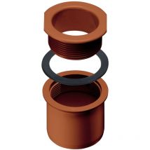 INEFA Ablaufstutzen zum Schrauben für Kastenrinne, PVC Einhangstutzen Dachrinnenzubehör, einfache Montage, Made in Germany - NW115/DN100 Braun