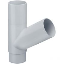 Inefa - Abzweiger Fallrohr 60 Grad, pvc Zubehör Fallrohr Kunststoff, einfache Steckmontage, Made in Germany - DN75/75 Grau