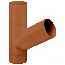Inefa - Abzweiger Fallrohr 60 Grad, pvc Zubehör Fallrohr Kunststoff, einfache Steckmontage, Made in Germany - DN75/75 Braun
