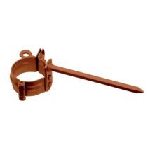 INEFA Collier avec cheville à frapper 110 mm Acierplastifié, Accessoires pour gouttières, montage simple, Made in Germany - DN 50, 1 pièce Marron