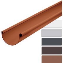 Dachrinne Kunststoff halbrund 200cm Regenrinnen pvc, einfache Steckmontage, Made in Germany - NW150 / 150mm, 1 Stück Braun - Inefa