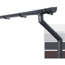 Dachrinnen Set Gartenhaus NW100 / 100mm, Carport, Terrasse,Regenrinne pvc für Pultdach, Made in Germany: 1 Dachseite halbrund Anthrazit, 8m - Inefa