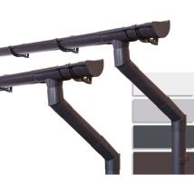 INEFA Dachrinnen Set Gartenhaus, NW100 / 100mm halbrund zwei Dachseiten, Regenrinnen PVC für Satteldach, Made in Germany - Dunkelbraun 2 x 8m