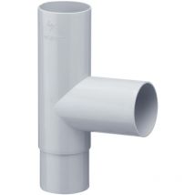Dérivation tuyau de descente 87 degrés, dn 50/50, pvc Accessoires tuyau de descente, montage simple par emboîtement, Made in Germany - Gris, 1 pièce