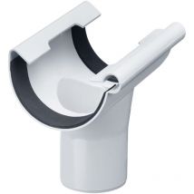 Ablaufstutzen halbrund, pvc Einhangstutzen Dachrinnenzubehör, einfache Steckmontage, Made in Germany - nw 125/DN 75 Weiß - Inefa