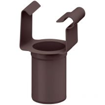 Ablaufstutzen kastenförmig, pvc-u Einhangstutzen, Dachrinnenzubehör, einfache Montage, Made in Germany - dn 50/NW 68 Dunkelbraun - Inefa