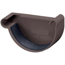 Embout de gouttière demi-rond, accessoires de gouttière en pvc, montage simple par emboîtement, Made in Germany - nw 125, gauche Marron foncé - Inefa
