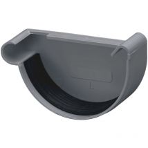 Embout de gouttière demi-rond, accessoires de gouttière en pvc, montage simple par emboîtement, Made in Germany - nw 100, gauche Anthracite - Inefa