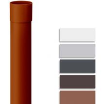 Fallrohr Kunststoff 200 cm, Dachrinnenzubehör, einfache Steckmontage, Made in Germany DN100 / 100mm, 1 Stück Braun - Inefa