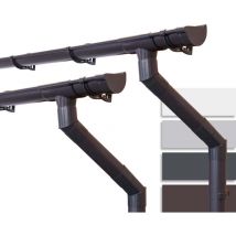 INEFA Kit de gouttières pour maison de jardin, abri der jardin, NW 100 semi-circulaire deux côtés de toit, gouttières en PVC pour toit à deux