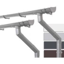Kit de gouttières pour maison de jardin, abri der jardin, nw 100 semi-circulaire deux côtés de toit, gouttières en pvc pour toit à deux versants,
