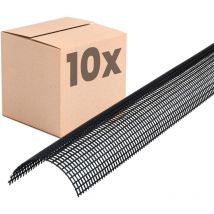 Inefa - Laubschutzgitter Dachrinnen Laubschutz, pvc Schwarz Laubfang Dachrinnenabdeckung Dachrinnenzubehör Made in Germany - 83mm, 2m, 10 Stk.