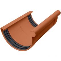 Inefa - Raccord de gouttière demi-rond, raccord de gouttière en pvc, montage simple par emboîtement, Made in Germany - nw 100 brun