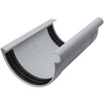INEFA Raccord de gouttière demi-rond, raccord de gouttière en PVC, montage simple par emboîtement, Made in Germany - NW 125 Gris