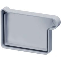 Dachrinnen Endstück Kastenrinne, pvc Dachrinnenzubehör, einfache Steckmontage, Made in Germany - NW83 / 83mm, rechts Grau - Inefa