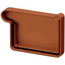 Dachrinnen Endstück Kastenrinne, pvc Dachrinnenzubehör, einfache Steckmontage, Made in Germany - NW68 / 68mm, links Braun - Inefa