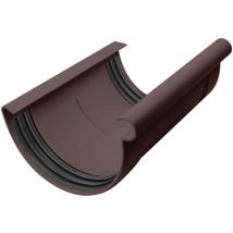 Inefa - Rinnenverbinder halbrund, pvc Dachrinnenverbinder, einfache Steckmontage, Made in Germany - NW150 / 150mm Dunkelbraun