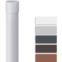 Tuyau de descente 100 cm, tuyau de pluie en pvc Accessoires de gouttière, montage simple par emboîtement, Made in Germany - dn 50, 1 pièce, blanc
