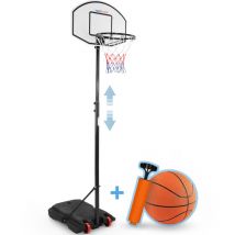 Infantastic - Aro de Baloncesto - para Niños, Exterior, Interior, Altura Ajustable, con Soporte, Bomba de Aire, Pelota de Baloncesto, Portátil, con