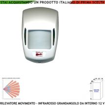 Securvera - Infrarosso Sensore di Movimento Grandangolo per Antifurto Portata 15 mt da Interno Rileva Intruso Entro 98 Gradi Alimentazione 12 v