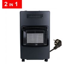 Hotserie - Infrarot Gasheizung Stahl Heizgerät elektrisch Gas Elektroheizung Infrarot, Butan Propan, 750/1500W, 4,2kW, Kippschutz Überhitzungsschutz,