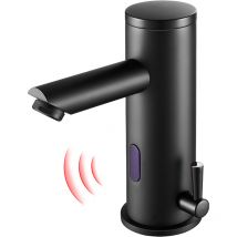 Auralum - Infrarot Sensor Wasserhahn Schwarz Automatik Waschtischarmatur Einhebelmischer Waschbecken Mischbatterie Badarmatur mit einstellbarem