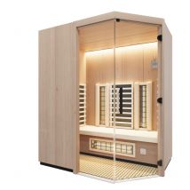 Infraworld - Prima 2 Infrarotkabine mit ABC-Strahler/Flächenheizung/Salzverdampfer Holzart: Hemlock - Breite: 164 cm