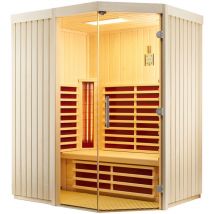 Infraworld - TrioSol Unica 1 Infrarotkabine mit 2 ABC-Strahler wählbar in Fichte/Espe/Zirbe Breite: 162 cm - Holzart: Espe